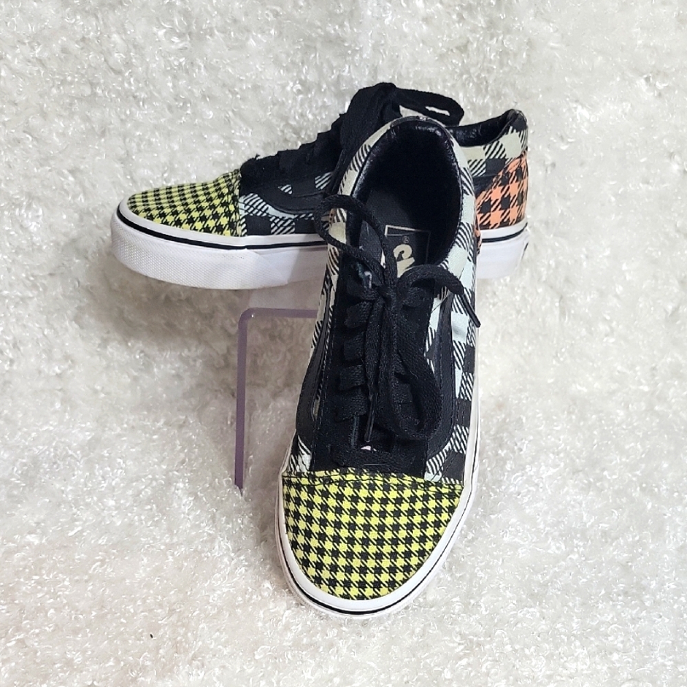 Kids Multi-Colored Plaid Vans - Size 13